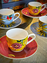 Juego de 6 Tazas y Platos de Café 'Sun & Moon'