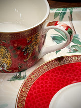 Taza y Plato de Porcelana 'Bengala' - 240 ml