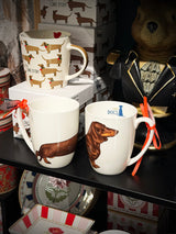Taza de Porcelana ‘I Love Cats & Dogs' - Perro Teckel