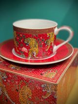 Taza y Plato de Porcelana 'Bengala' - 240 ml