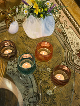 Portavela Tealight de Cristal 'Brisa' - Champán