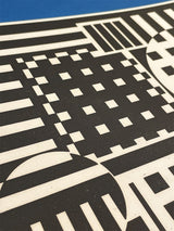 Serigrafía H.C. 'Azul, Blanco y Negro Geométrico' - Victor Vasarely