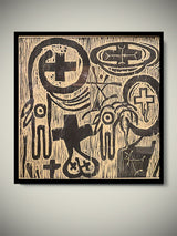 Xilografía Numerada y Firmada 'Montjuic - Serie Crema' Negro - Victor Mira