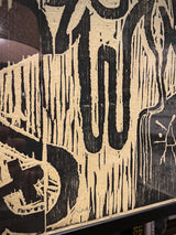 Xilografía Numerada y Firmada 'Montjuic - Serie Crema' Negro - Victor Mira