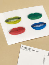 Postal 3D 'Red, Green, Blue, Yellow Lips'