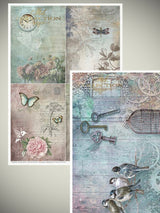 Pack of 11 Sheets of A4 Rice Paper 'Vintage Style'