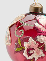 Christmas Bauble 'Embroidery' - Round Ø8 cm