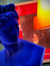 Busto Clásico de 'Apolo' en Azul Cobalto
