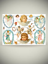 Sheet of German Scrap Reliefs 'Vintage Angels'