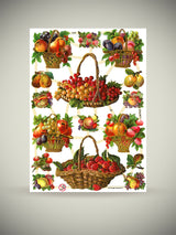 Sheet of German Scrap Reliefs 'Baskets & Fruits'