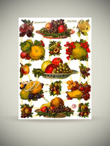 Hoja Cromos Alemanes 'Frutas'
