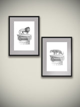 Láminas Decorativas 'León y Leopardo'