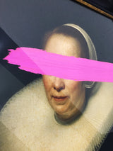 Lámina Enmarcada 'Pincelada Rosa' - 50x40