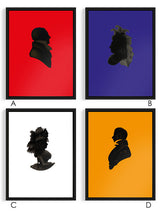 Láminas Decorativas de Arte 'Siluetas Color Chic'