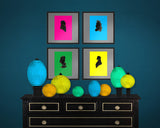 Láminas Decorativas de Arte 'Siluetas Color Chic'