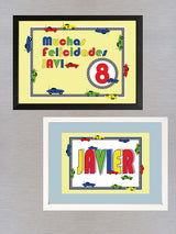 Lámina Infantil Personalizada 'Coches de Carreras'