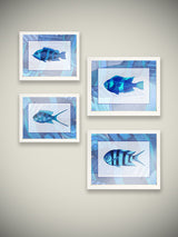 Láminas Decorativas 'Peces Azules'