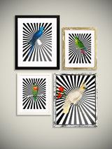 Láminas decorativas 'Loros y Rayas'