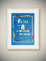 Lámina Infantil Personalizada 'Coches de Carreras'