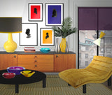 Láminas Decorativas de Arte 'Siluetas Color Chic'