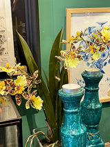 Orquídea en Jarrón de Cristal 'Oncidium' - Amarillo