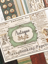 Pack 14 Hojas Papel Scrap 30x30 cm 'Antique Style'