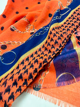 Pañuelo 'Polka Chic' Naranja - 185x90 cm