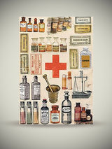 Hoja Papel de Arroz A3 'Apothecary'