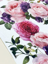 Hoja Papel de Arroz A3 'Peonias y Rosas'