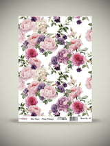 Hoja Papel de Arroz A3 'Peonias y Rosas'