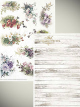 Pack 11 Hojas Papel de Arroz A4 'Beautiful Flowers'