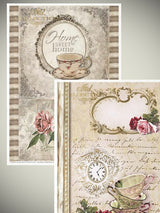 Pack of 11 Sheets of A4 Rice Paper 'Vintage Style'