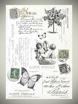 Pack of 11 Sheets of A4 Rice Paper 'Vintage Style'