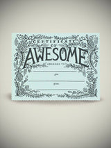 Tarjeta de Felicitación 'Certificate of Awesome'