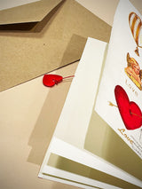 Greeting Card 'Heart Deco' - Handmade