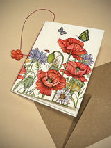 Greeting Card 'Patchwork Grosellas' - Handmade