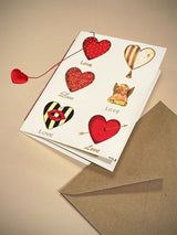Greeting Card 'Heart Deco' - Handmade