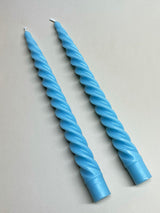 Set de 2 Velas Candelabro 'Twisted' - Azul