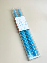 Set de 2 Velas Candelabro 'Twisted' - Azul
