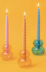Set de 2 Velas Candelabro 'Twisted' - Azul
