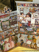 Calendario de Adviento Tríptico 'Pequeña Tienda de Navidad' -  58x33 cm