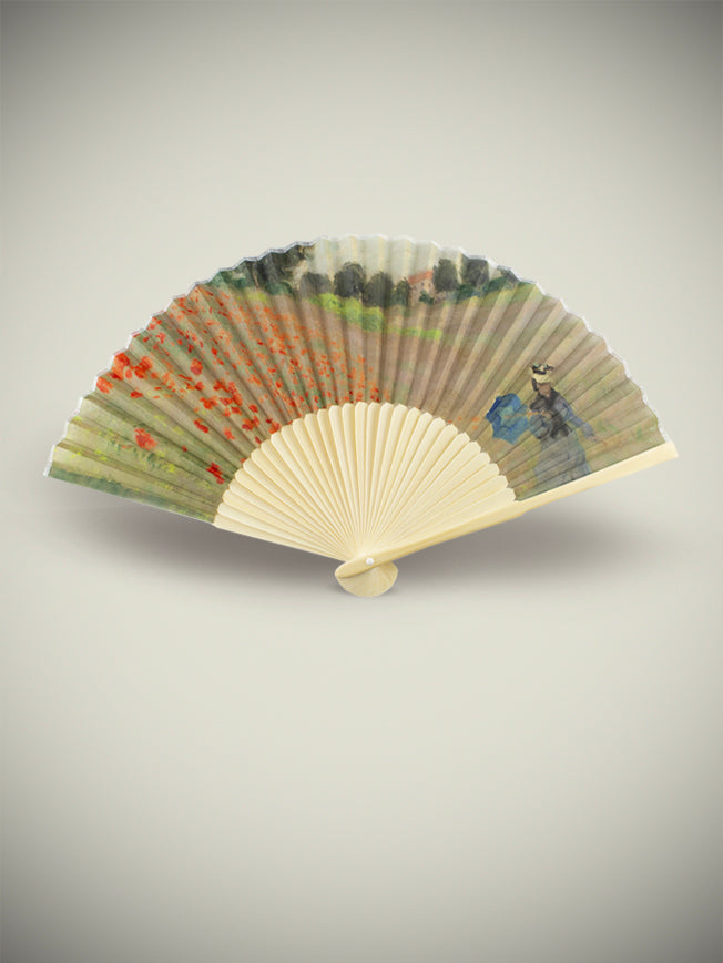 Bamboo Fan 'Field of Poppies' - Monet