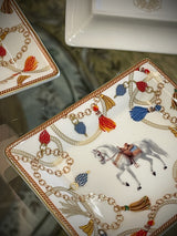 Juego de 4 Pequeños Vacíabolsillos de Porcelana 'Cheval'