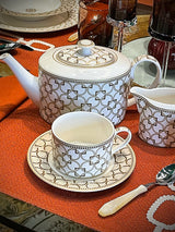 Taza de Té de Porcelana con Plato 'Decó' - 220 m