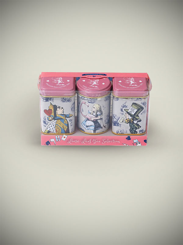 Mini Pack of 3 Tins with 'Alice in Wonderland Pink' Tea - Assorted