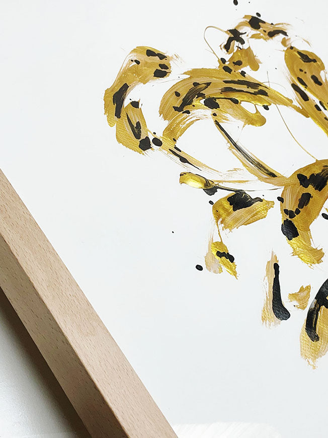 Modern Abstract Painting 'Explosion of Gold' | 65x50cm – Tartan & Zebra