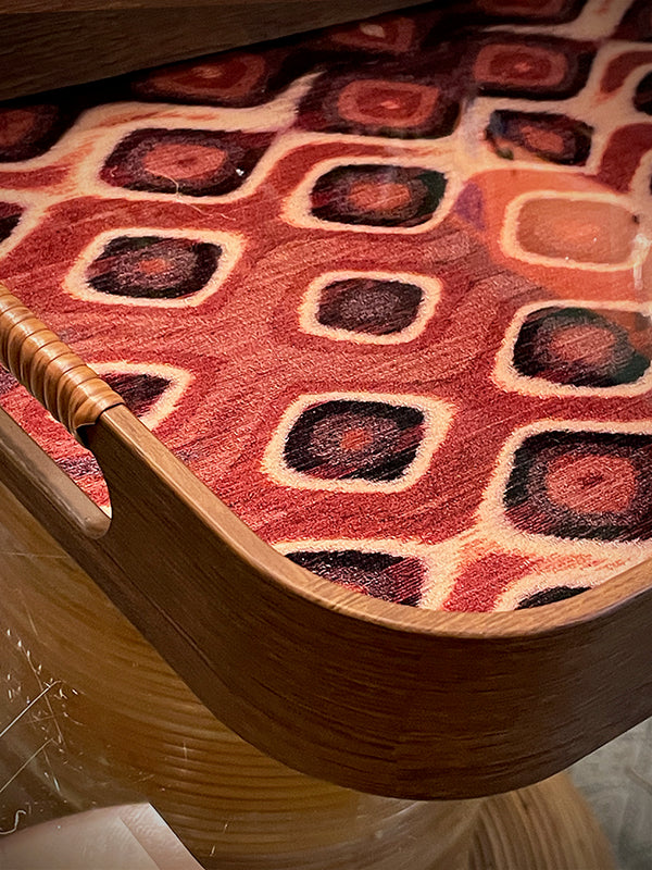 Bandeja Decorativa Rectangular 'Galateo' - Peacock - 51x32,5x4,5 cm