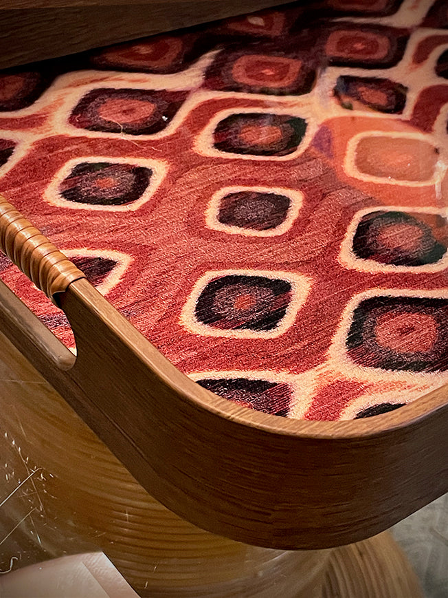 Bandeja Decorativa Rectangular 'Galateo' - Peacock - 42,5x27x4,5 cm