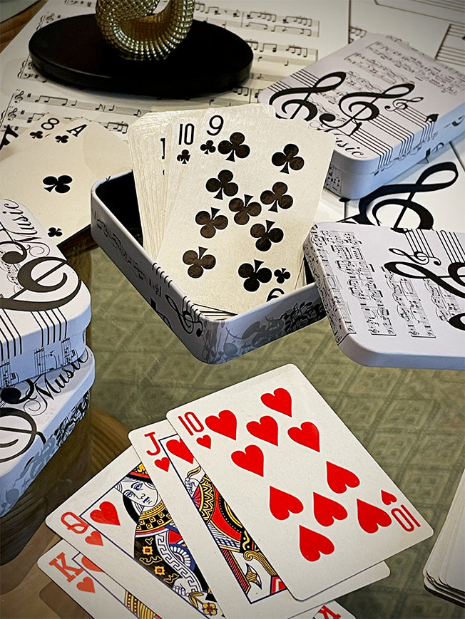 Baraja de Cartas en Caja de Lata 'Música'