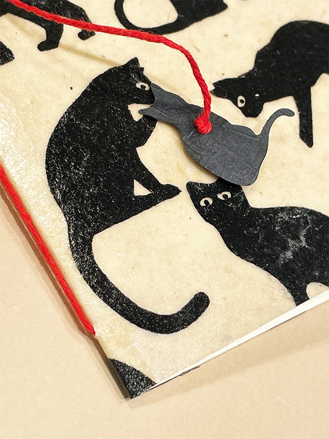 Tarjeta Felicitación 'Patchwork Black Cats' - Handmade